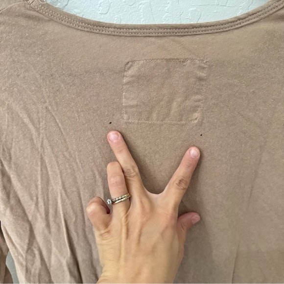 Frank & Eileen High Low Tee Lab Tan Tunic Long Sleeve Shirt Small - Picture 3 of 5